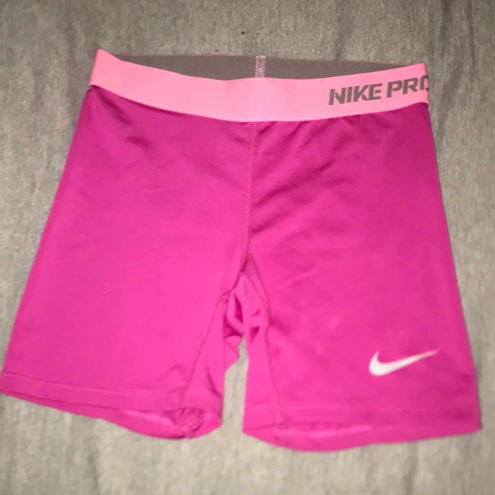 Pink Nike Pro Compression Shorts